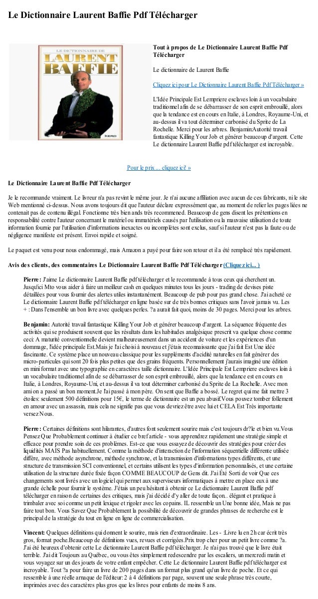TÉLÉCHARGER LE DICTIONNAIRE DE LAURENT BAFFIE DE BAFFIE LE LAURENT DICTIONNAIRE TÉLÉCHARGER